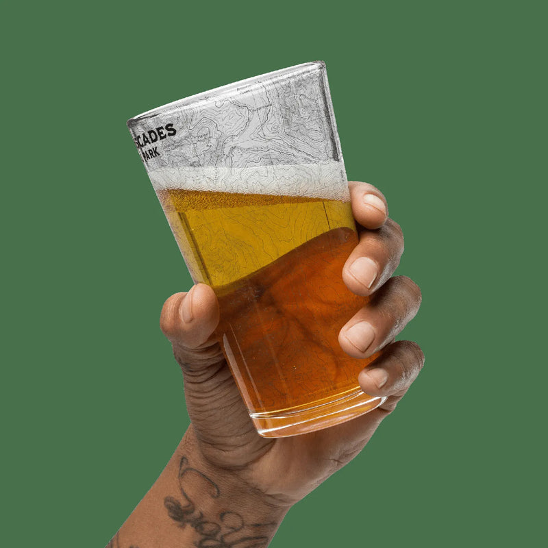North Cascades National Park topographic pint glass alternate product view