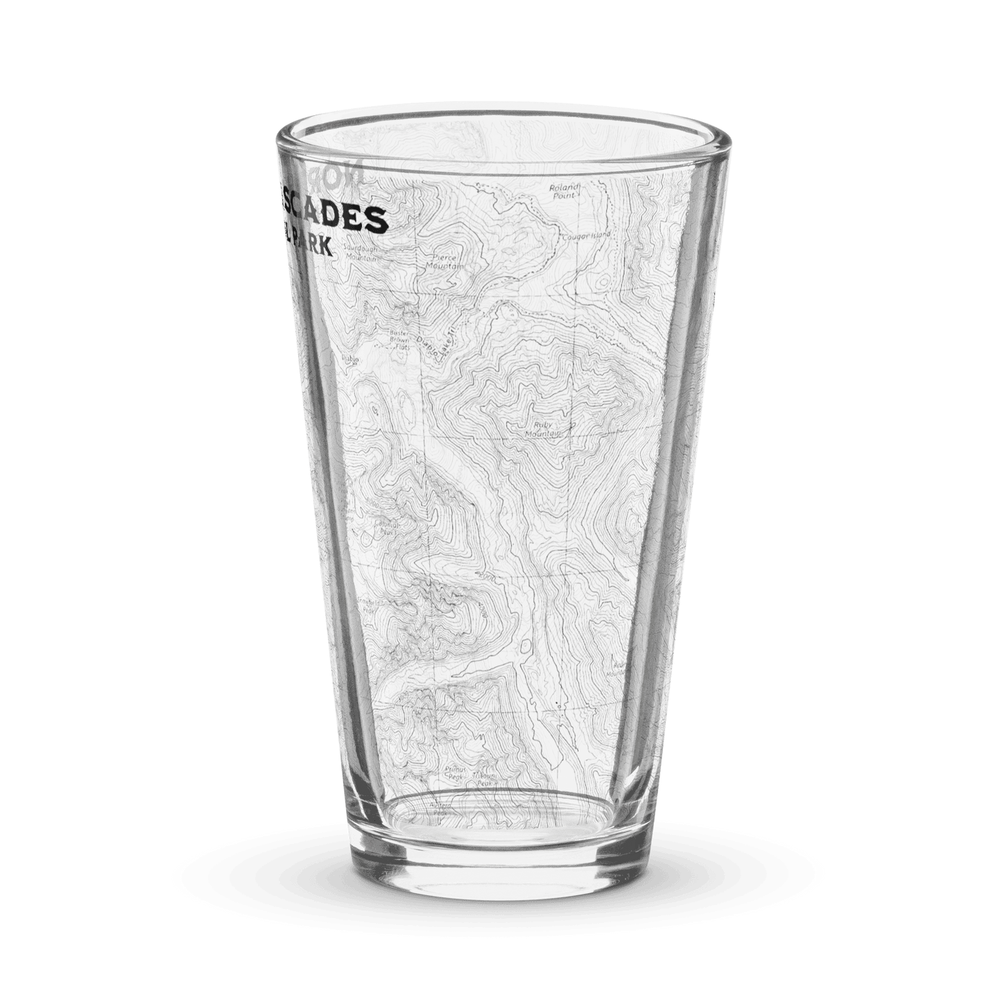 North Cascades National Park topographic pint glass alternate product view
