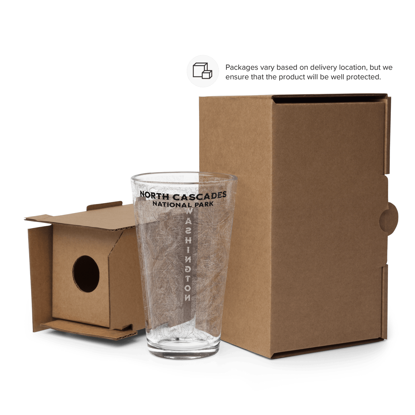 North Cascades National Park topographic pint glass alternate product view