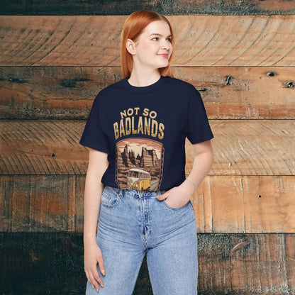 Not So Bad Badlands National Park VW bus graphic t-shirt detail or alternate product view