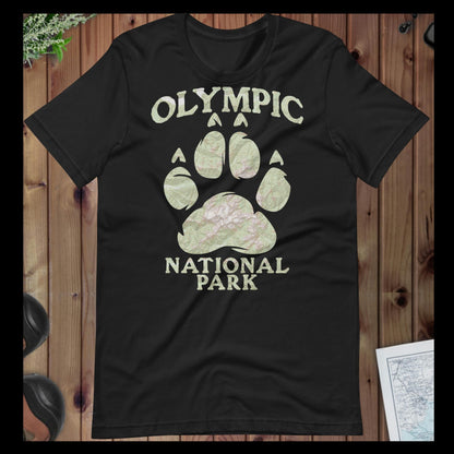 Olympic Bear Paw national park topo t-shirt alternate apparel color or product angle