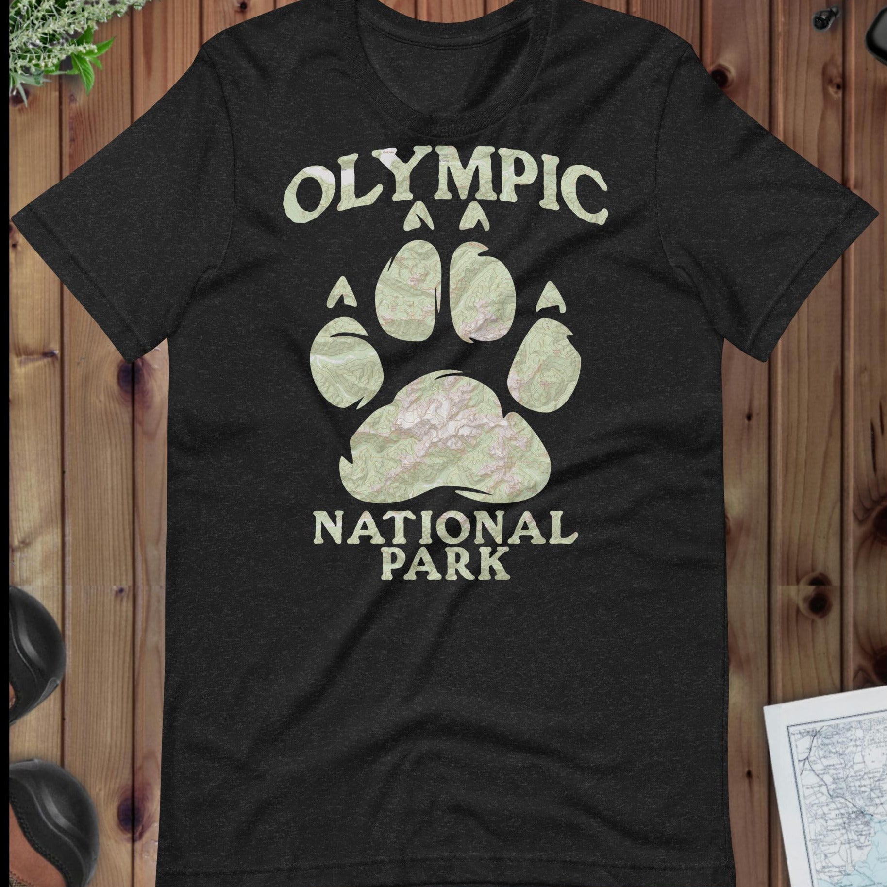 Olympic Bear Paw national park topo t-shirt primary product view