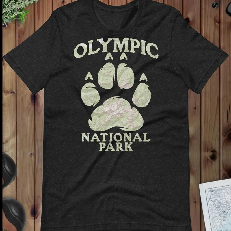 Olympic Bear Paw national park topo t-shirt primary product view