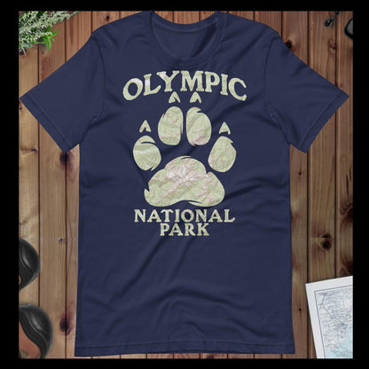 Olympic Bear Paw national park topo t-shirt alternate apparel color or product angle
