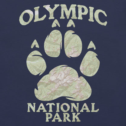 Olympic Bear Paw national park topo t-shirt alternate apparel color or product angle