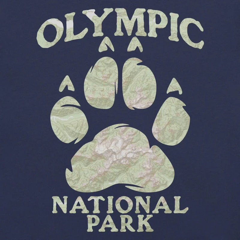 Olympic Bear Paw national park topo t-shirt alternate apparel color or product angle