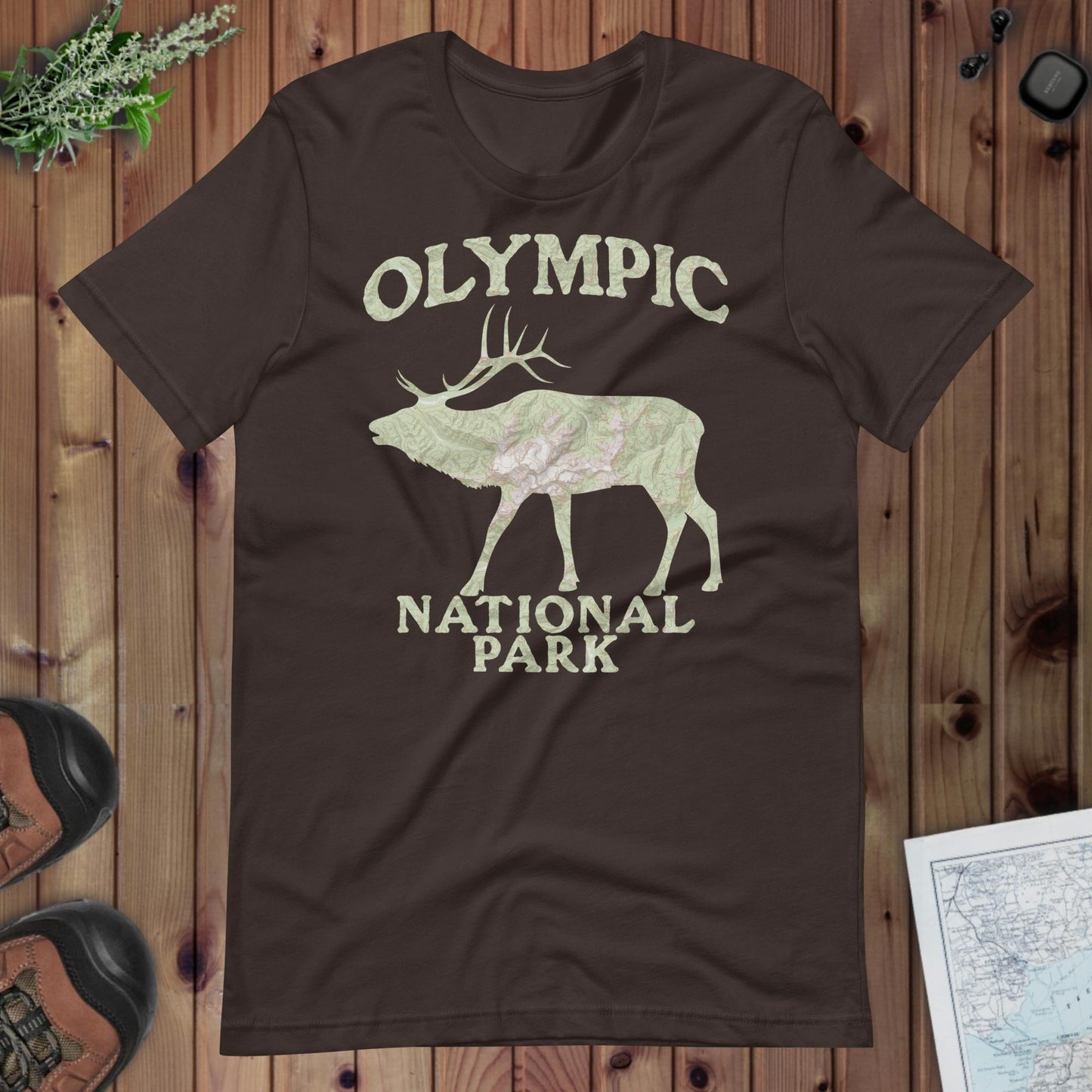 Olympic Elk Topo T-shirt - Parks Apparel