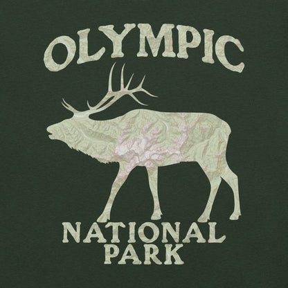 Olympic Elk Topo T-shirt - Parks Apparel