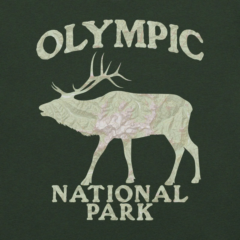 Olympic Elk Topo T-shirt - Parks Apparel