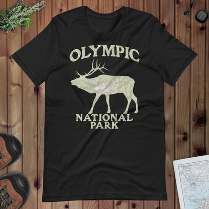Olympic Elk Topo T-shirt - Parks Apparel