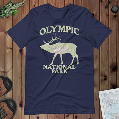 Olympic Elk Topo T-shirt - Parks Apparel