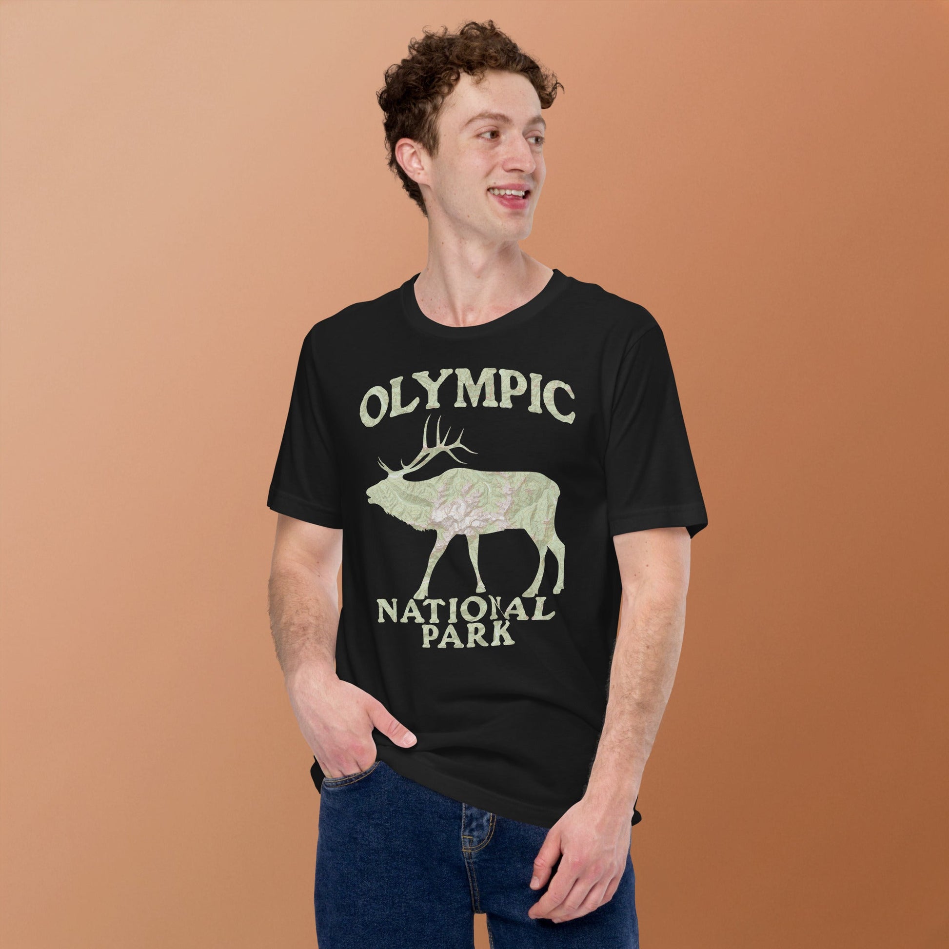 Olympic Elk Topo T-shirt - Parks Apparel