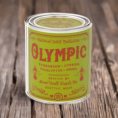 Olympic National Park evergreen cypress eucalyptus smoke candle shown as primary product image