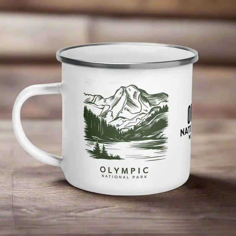 Olympic National Park durable enamel camp mug shown as primary product image