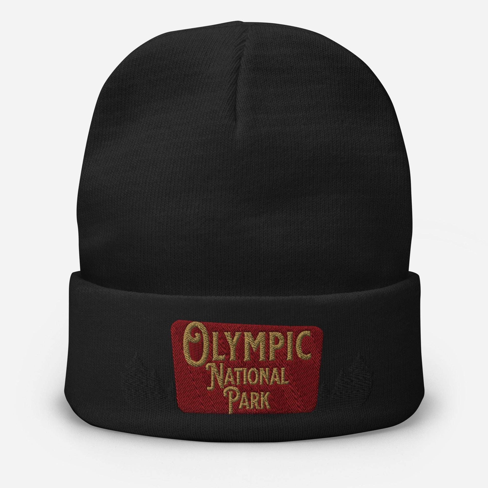 Olympic National Park sign embroidered beanie detail or alternate product view