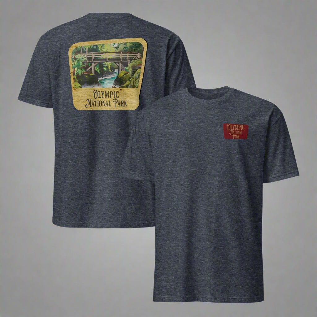 Olympic National Park sign embroidered unisex t-shirt alternate apparel color or angle