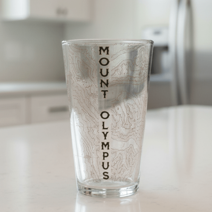Olympic National Park Topographic Pint Glass Real USGS Topo Map - Parks Apparelpint glass