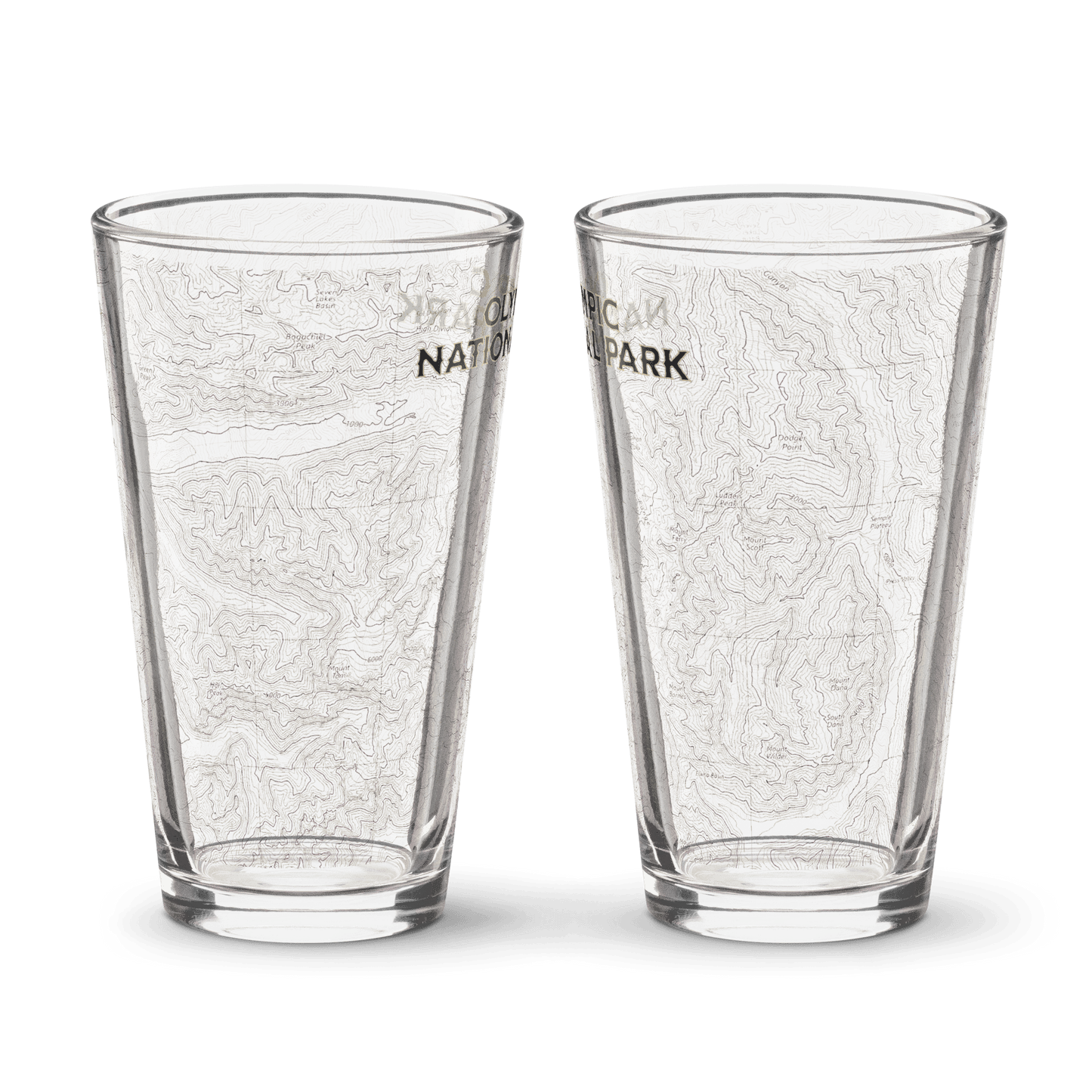 Olympic National Park Topographic Pint Glass Real USGS Topo Map - Parks Apparelpint glass