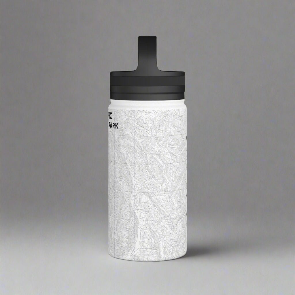 Olympic National Park Topographic Stainless Steel Water Bottle Handle Lid - Parks ApparelMug