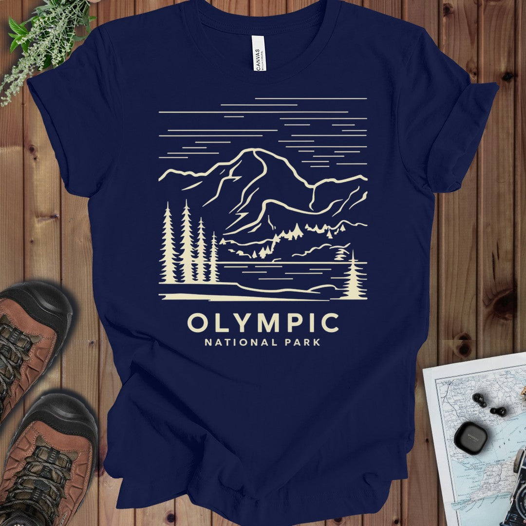 Olympic National Park Kids Graphic T-Shirt in Navy