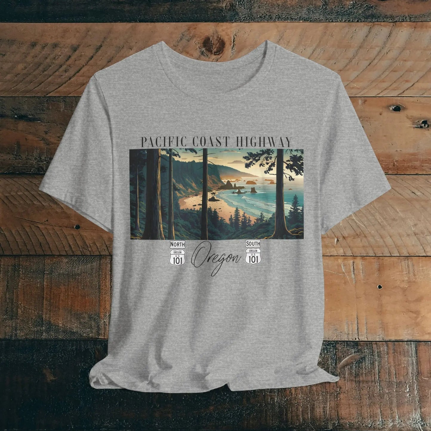 Oregon Coast Highway 101 Pacific Coast Highway Unisex Fit T-shirt PCH Tee - Parks ApparelT-Shirt