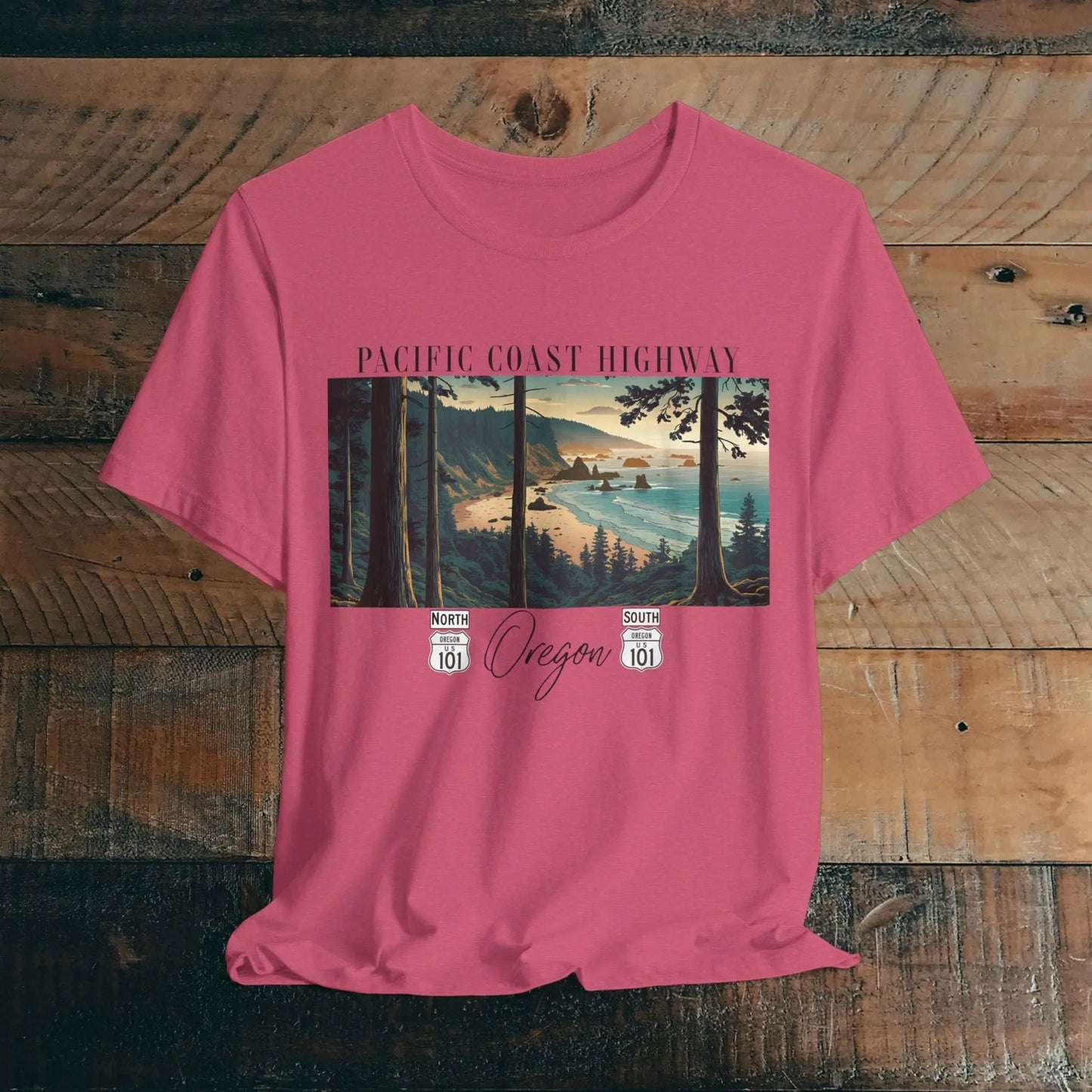 Oregon Coast Highway 101 Pacific Coast Highway Unisex Fit T-shirt PCH Tee - Parks ApparelT-Shirt