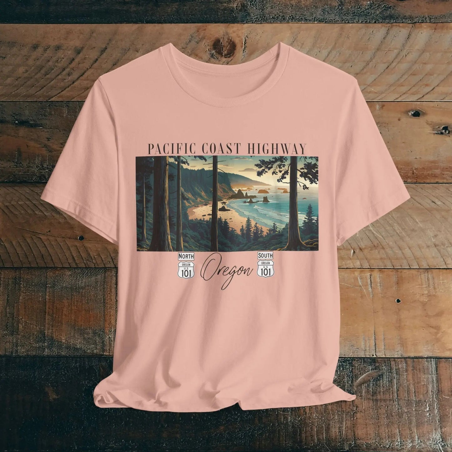Oregon Coast Highway 101 Pacific Coast Highway Unisex Fit T-shirt PCH Tee - Parks ApparelT-Shirt