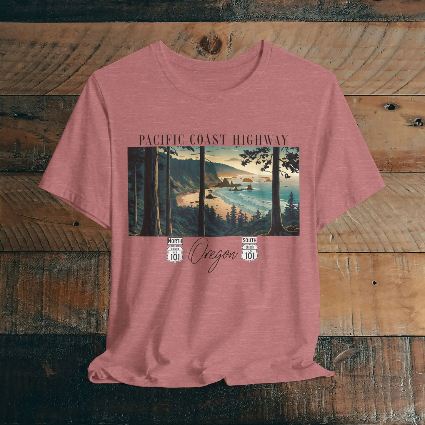 Oregon Coast Highway 101 Pacific Coast Highway Unisex Fit T-shirt PCH Tee - Parks ApparelT-Shirt