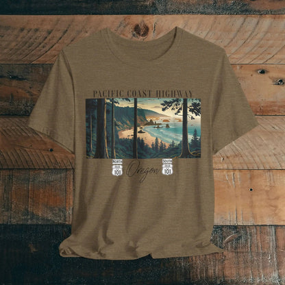 Oregon Coast Highway 101 Pacific Coast Highway Unisex Fit T-shirt PCH Tee - Parks ApparelT-Shirt