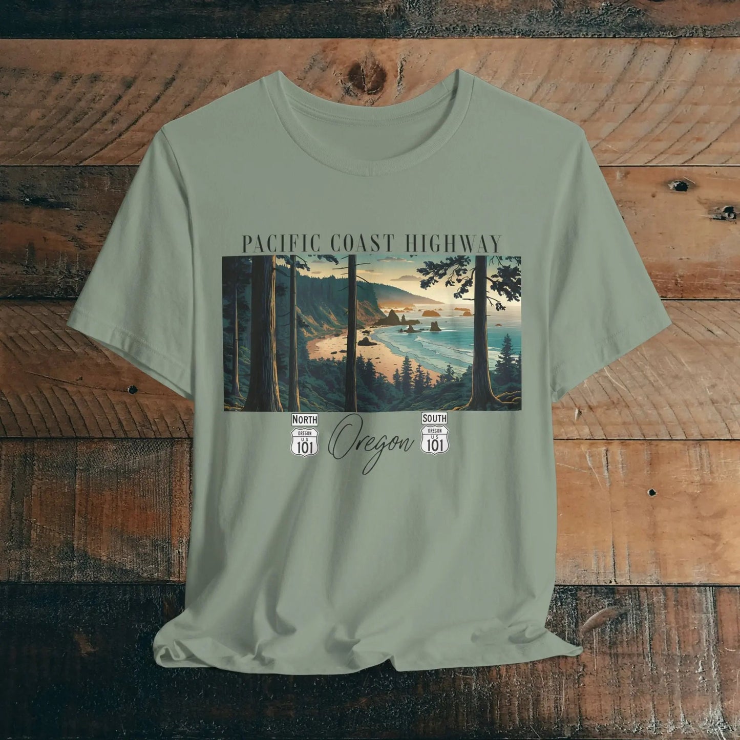 Oregon Coast Highway 101 Pacific Coast Highway Unisex Fit T-shirt PCH Tee - Parks ApparelT-Shirt