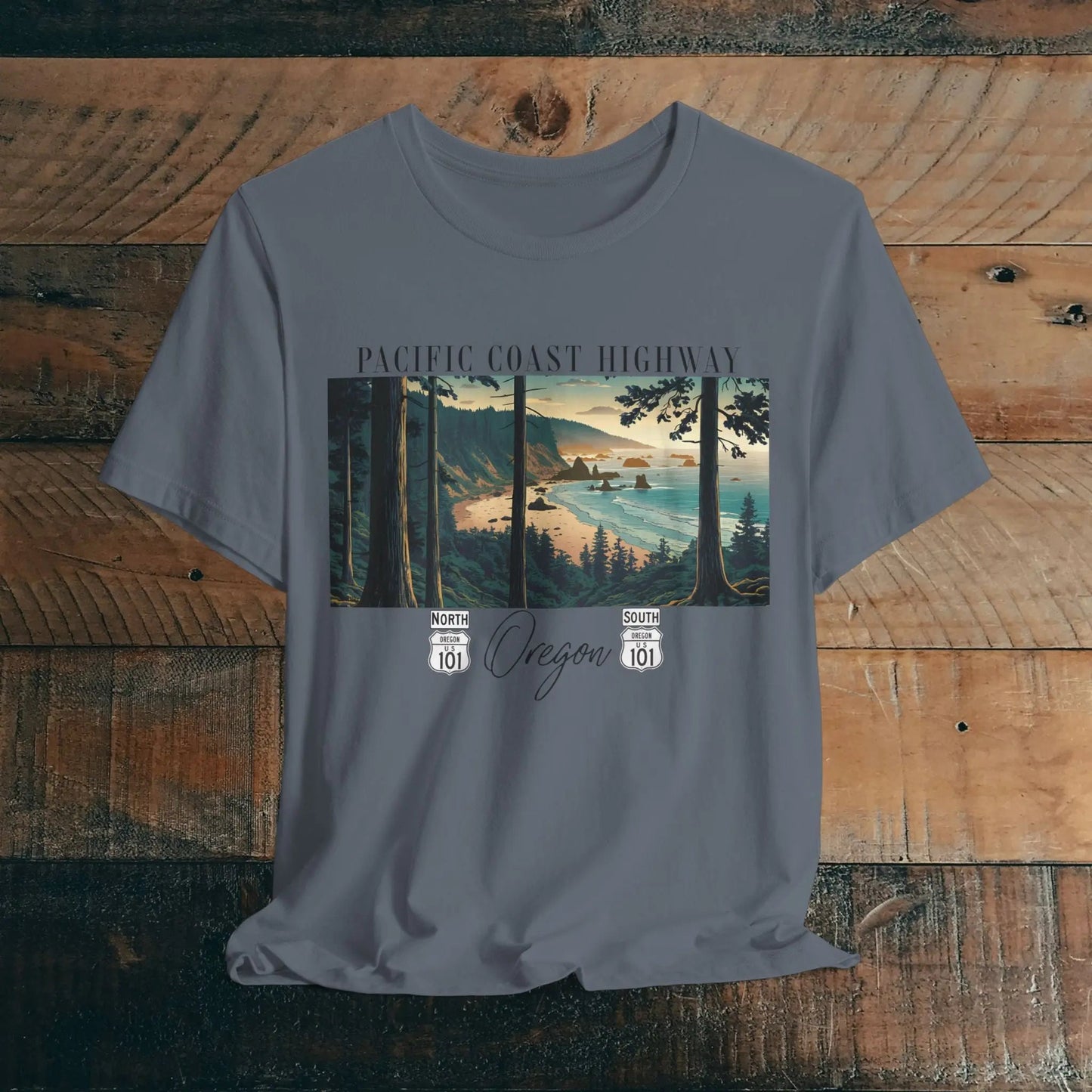 Oregon Coast Highway 101 Pacific Coast Highway Unisex Fit T-shirt PCH Tee - Parks ApparelT-Shirt
