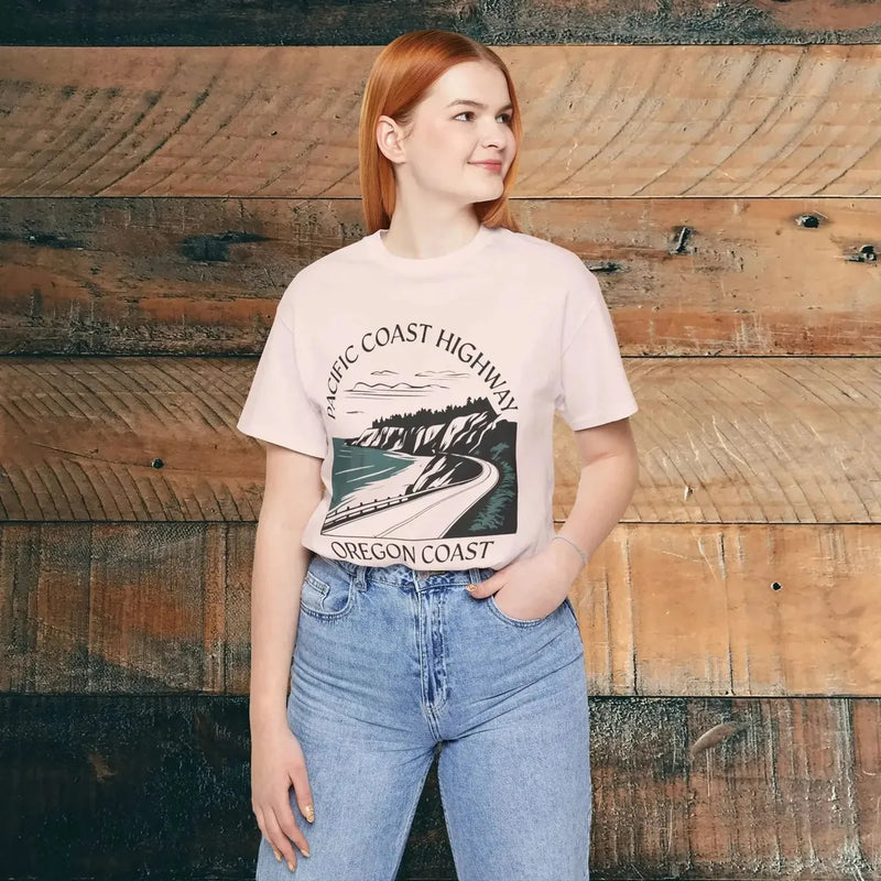 Oregon Pacific Coast Highway PCH graphic t-shirt detail or alternate product view