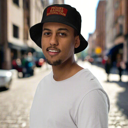 Mount Rainier National Park Sign Organic Bucket Hat hat Park Service Apparel