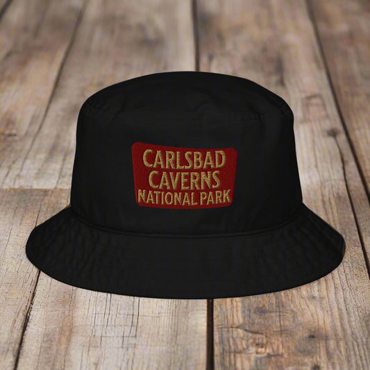 Carlsbad Caverns National Park Embroidered Organic Bucket Hat Park Service Apparel Black