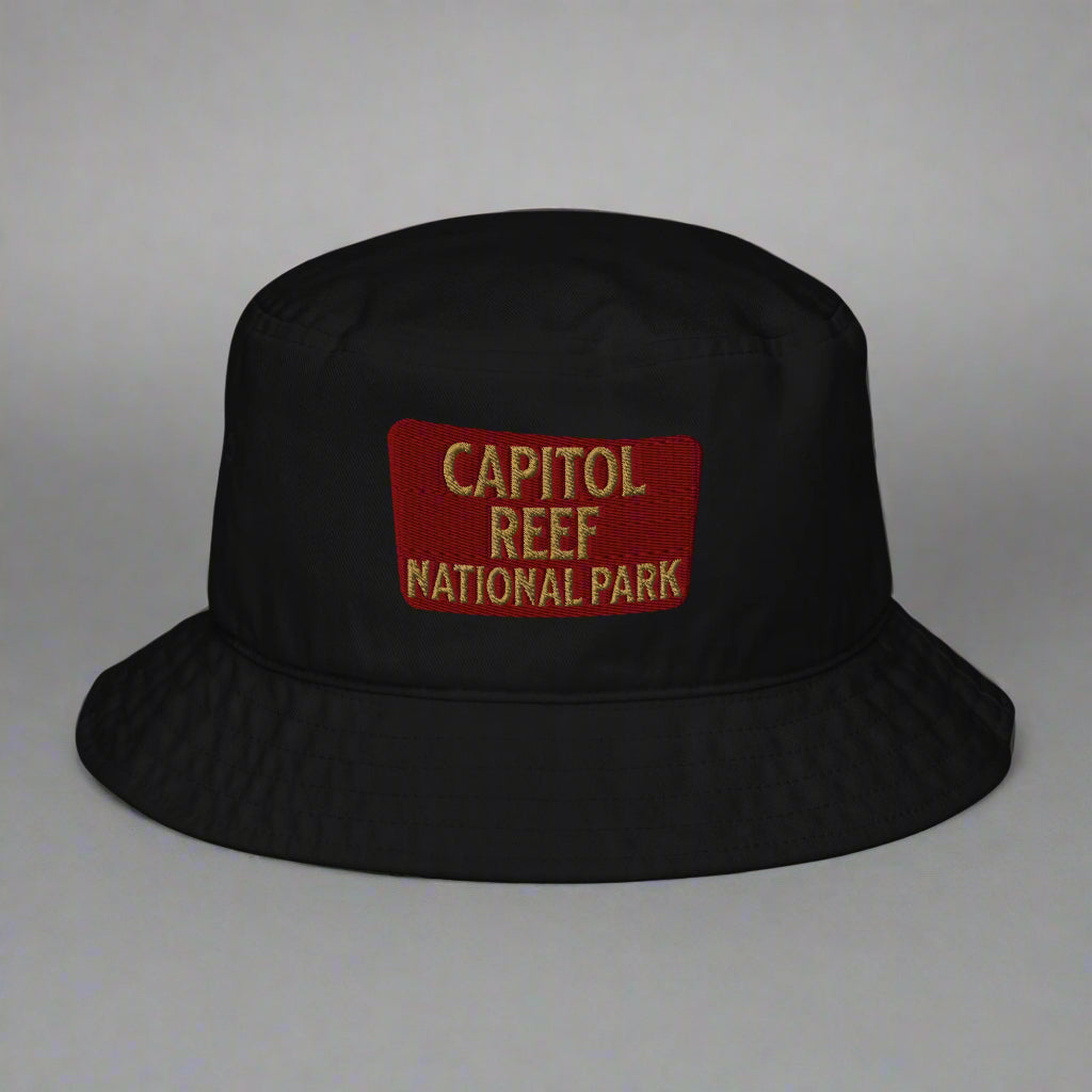Capitol Reef National Park Embroidered Bucket Hat hat Park Service Apparel Black