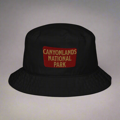 Canyonlands National Park Embroidered Organic Bucket Hat hat Park Service Apparel Black
