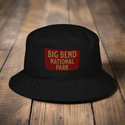 Big Bend National Park Organic Embroidered Bucket Hat hat Park Service Apparel Black