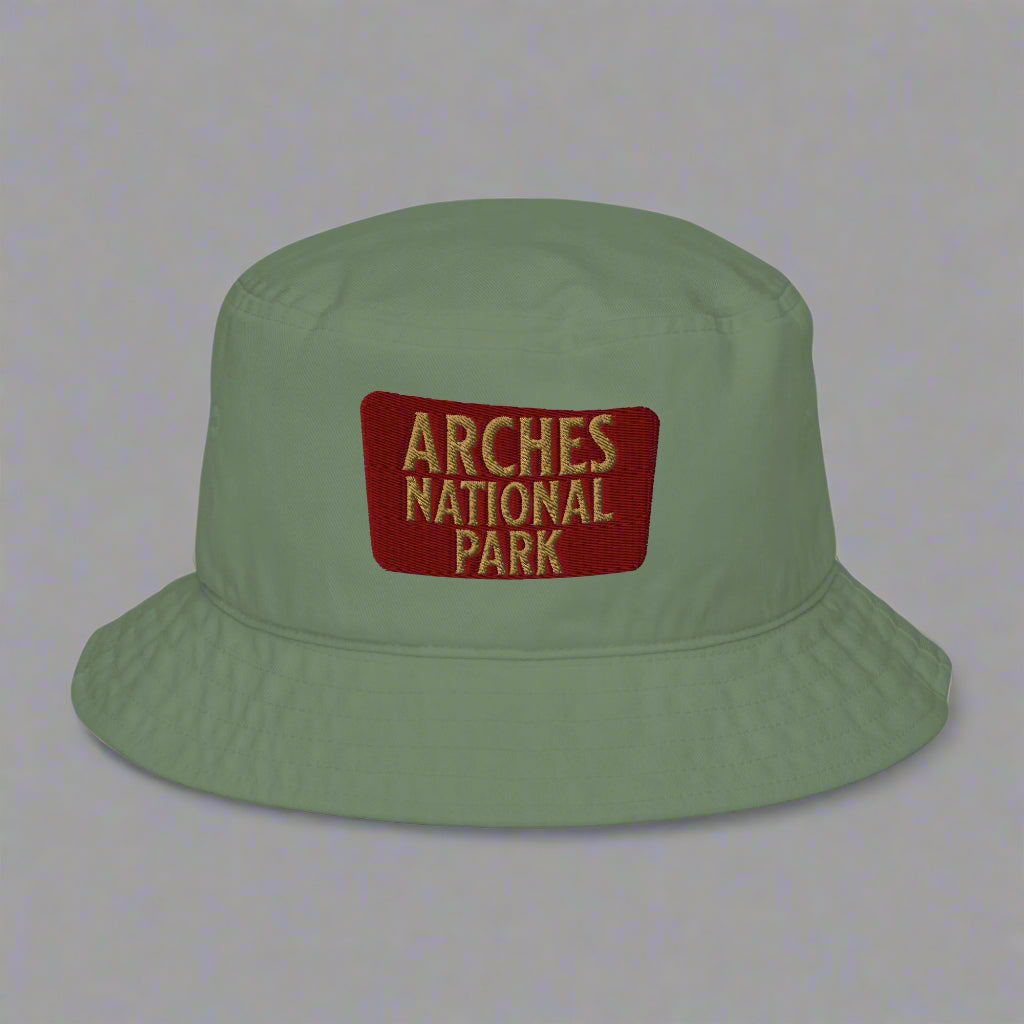 Arches National Park Embroidered Organic Bucket Hat hat Park Service Apparel Moss