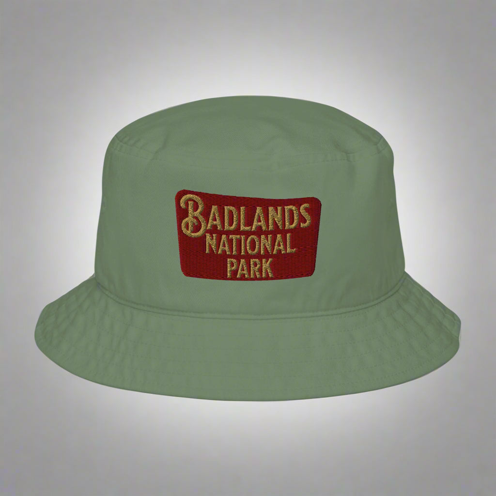 Badlands National Park Embroidered Organic Bucket Hat hat Park Service Apparel Moss