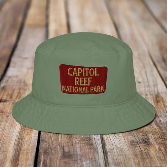 Capitol Reef National Park Embroidered Bucket Hat hat Park Service Apparel Moss