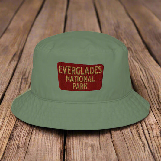 Everglades National Park Sign Organic Bucket Hat hat Park Service Apparel Moss