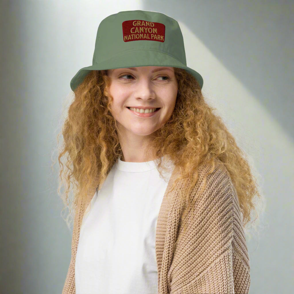 Grand Canyon National Park Sign Embroidered Organic Bucket Hat hat Park Service Apparel