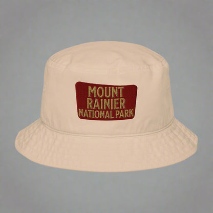 Mount Rainier National Park Sign Organic Bucket Hat hat Park Service Apparel Stone
