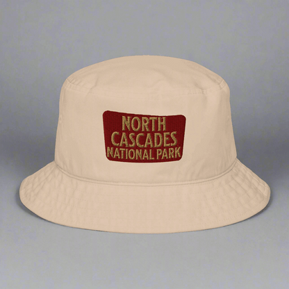 North Cascades National Park Organic Embroidered Bucket Hat Park Service Apparel Stone
