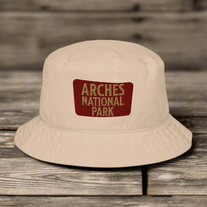 Arches National Park Embroidered Organic Bucket Hat hat Park Service Apparel Stone