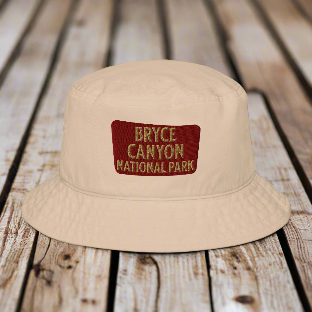 Bryce Canyon National Park Embroidered Organic Bucket Hat Park Service Apparel Stone