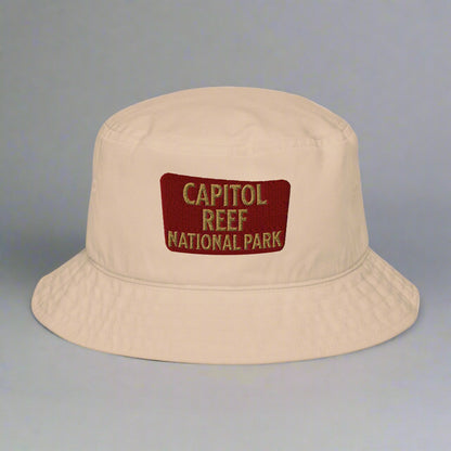 Capitol Reef National Park Embroidered Bucket Hat hat Park Service Apparel Stone
