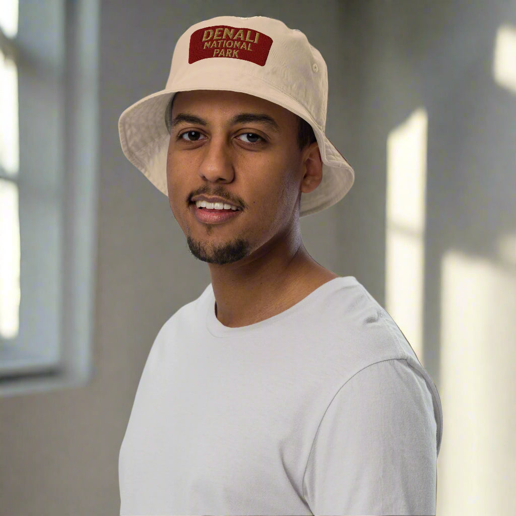 Denali National Park Sign Organic Embroidered Bucket Hat hat Park Service Apparel