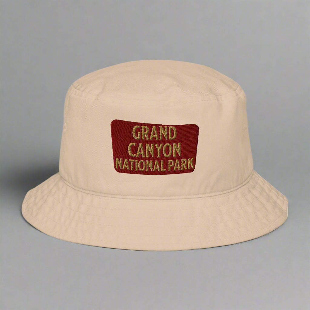 Grand Canyon National Park Sign Embroidered Organic Bucket Hat hat Park Service Apparel Stone