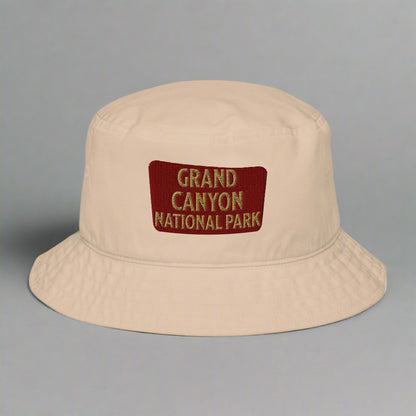 Grand Canyon National Park Sign Embroidered Organic Bucket Hat hat Park Service Apparel Stone